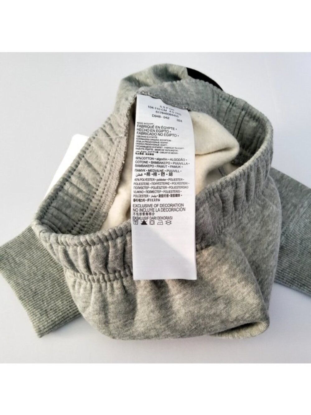 NIKE Boys Little Fleece Jogger Pants Grey Black 86D948 042 - Sz 5 relaxed fit - Picture 4 of 6